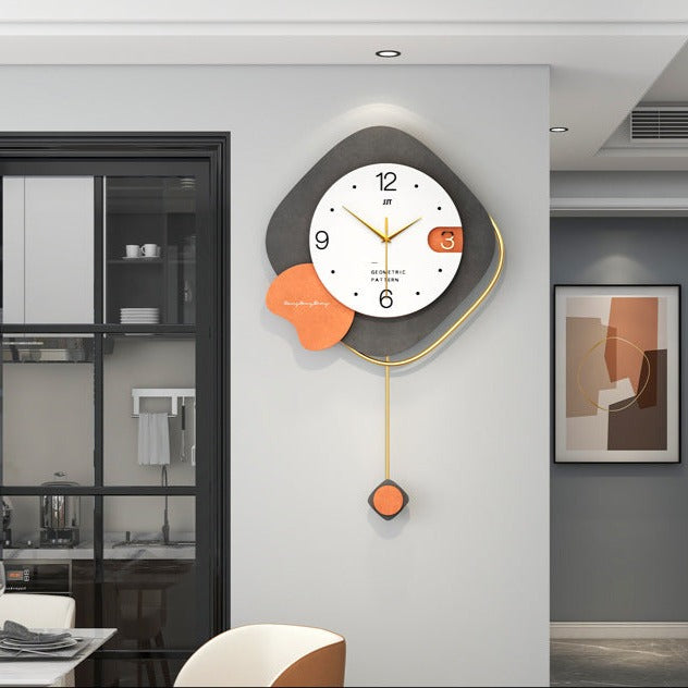 Wall Decor Pendulum Wall Clock for Livingroom Battery Operated