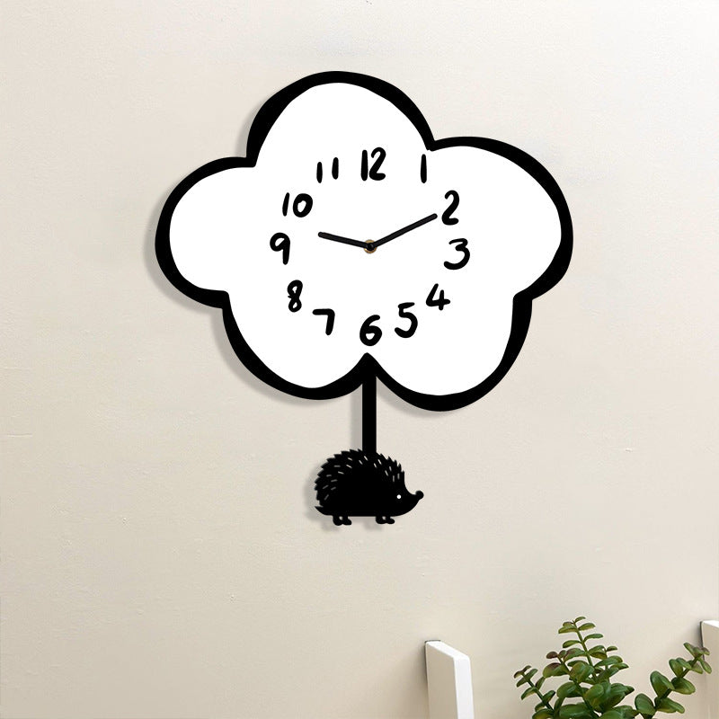 Cute Animals Silent Pendulum Clock for Kids Bedroom