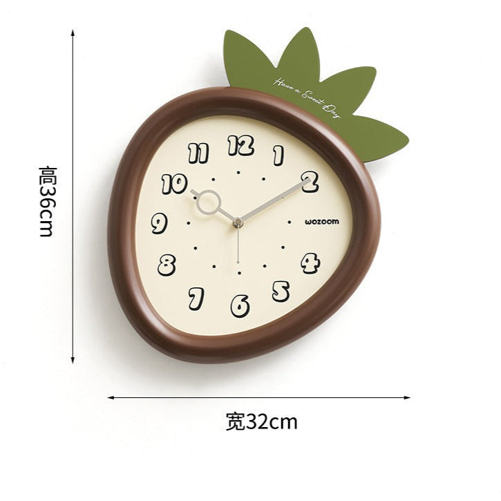 Loforay™ Cute Strawberry Shaped Silent Wall Clock