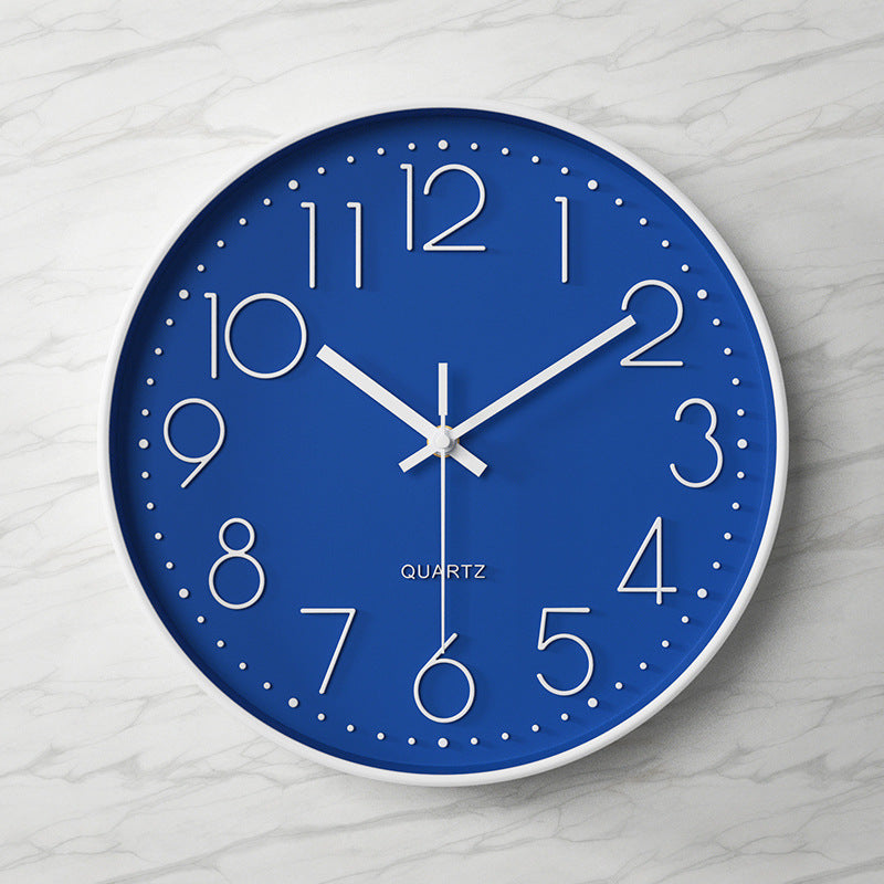 3D Large Numbers Classroom Silent Clock 12 Inches
