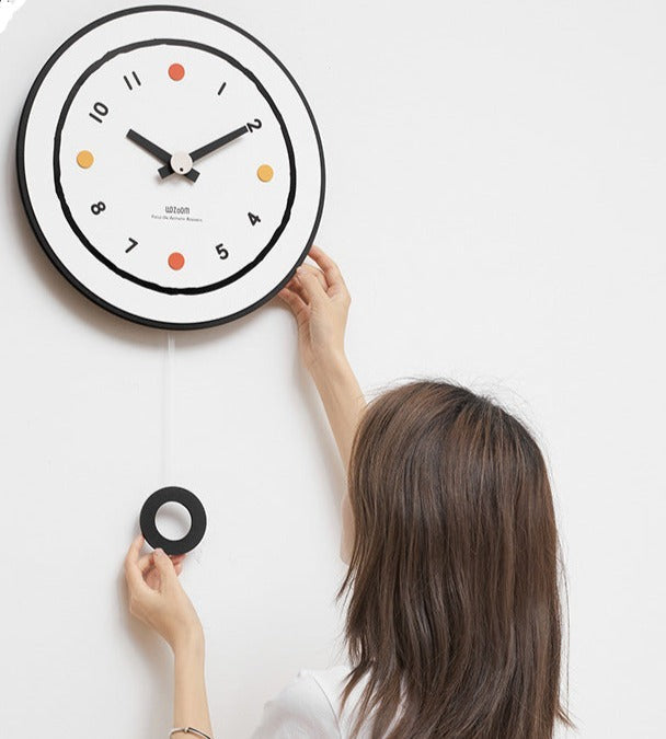Minimalist Pendulum Silent Wall Decorative Clock for Livingroom