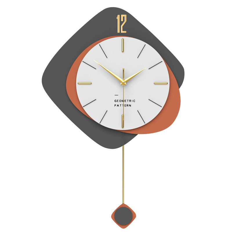 Wall Decor Pendulum Wall Clock for Livingroom Battery Operated