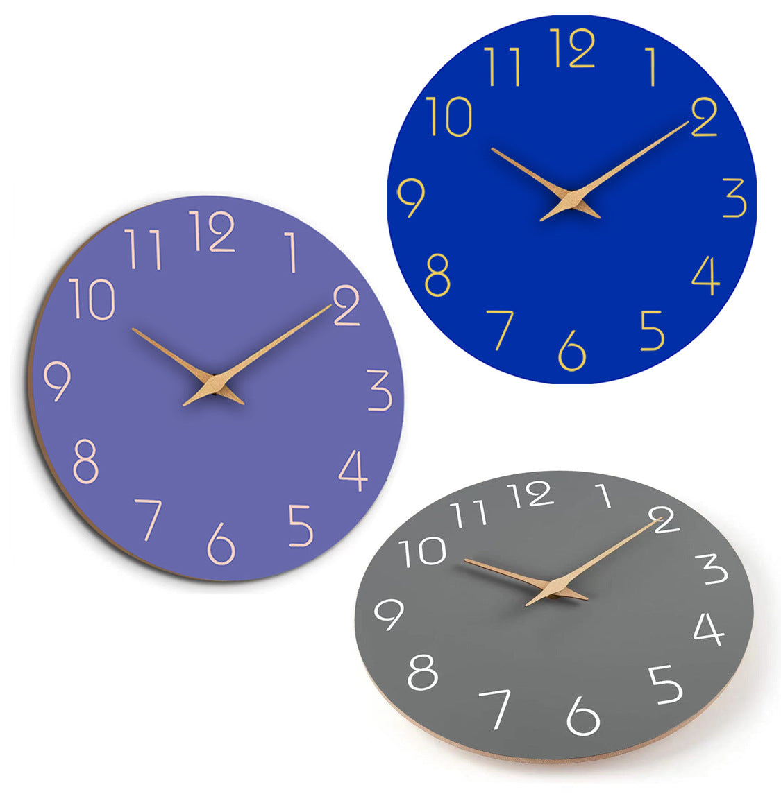Simple Color Silent Wall Decoration Clock 12 Inches