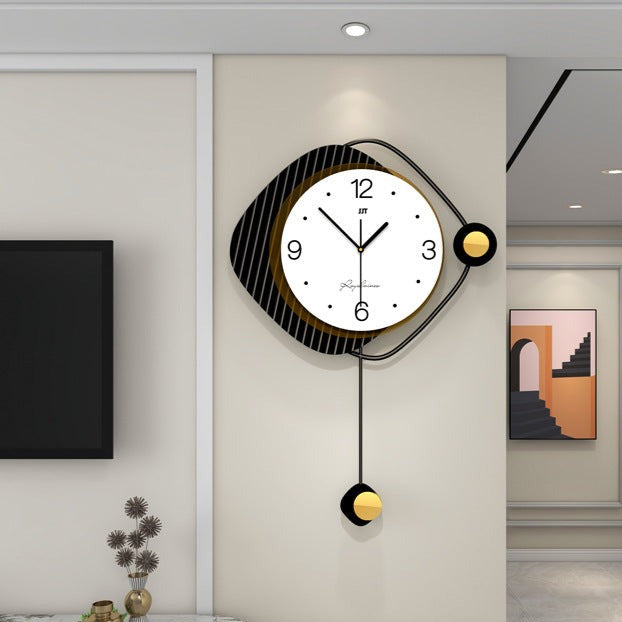 Wall Decor Pendulum Battery Operated Clock for Livingroom