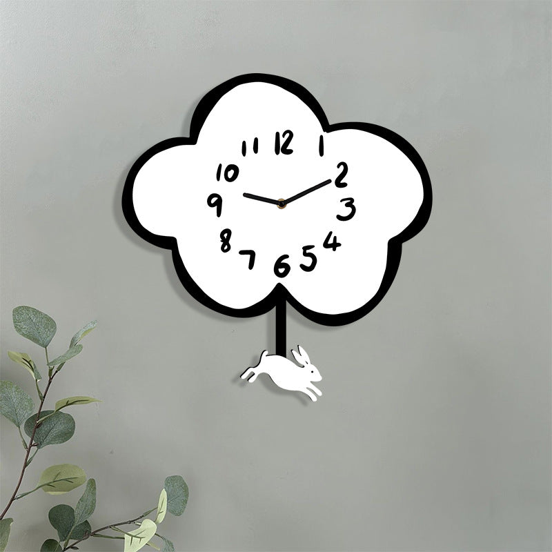 Cute Animals Silent Pendulum Clock for Kids Bedroom