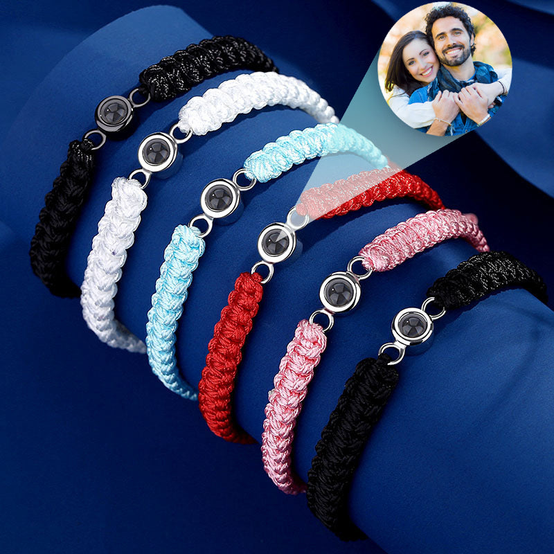 Custom Photo Projection Braided Rope Bracelet