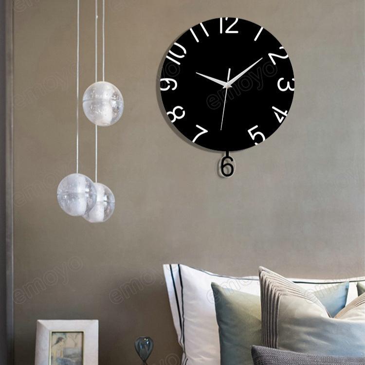 Creative Big Numbers Analog Pendulum Wall Clock