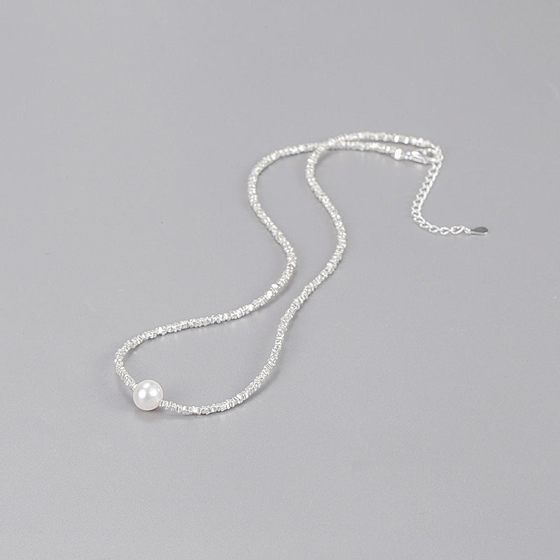 Natural Pearl Sterling Silver Necklace Loforay.com