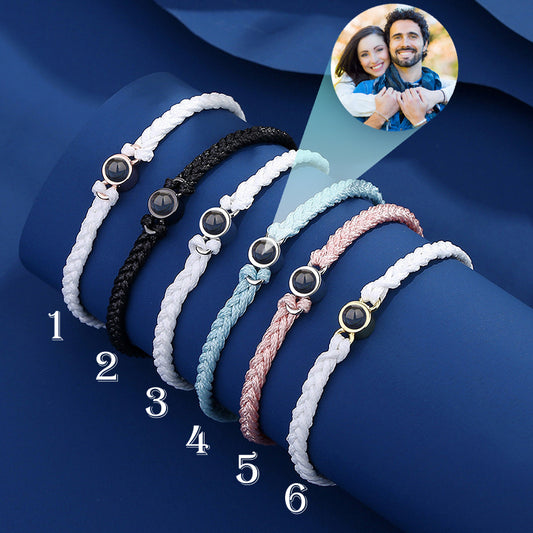 Personalized Photo Projection Rope Bracelet