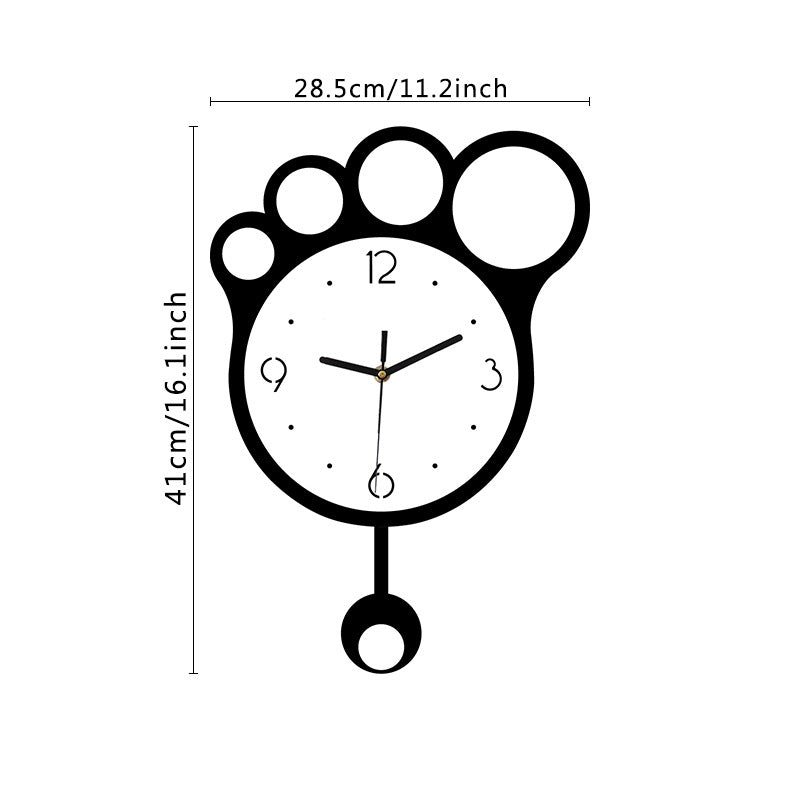 Cute Paw Pendulum Silent Wall Clock