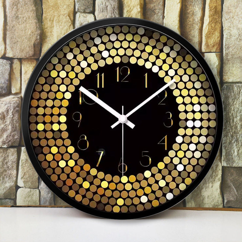 Hand Drawn Style Glass Front Silent Wall Clock