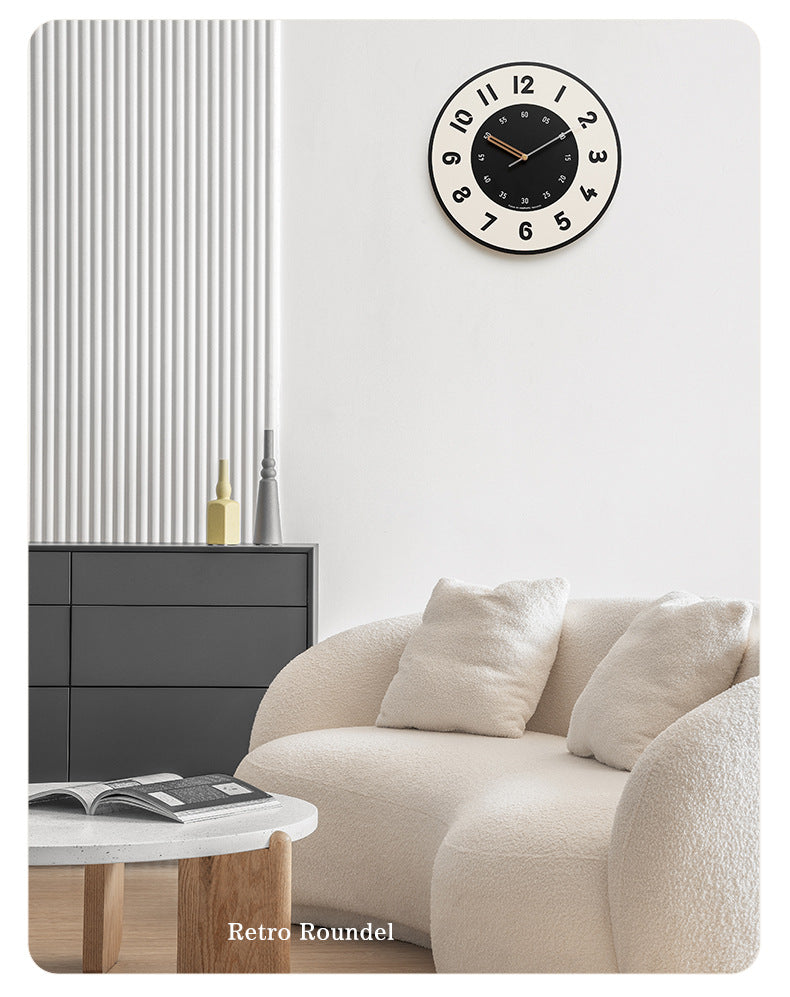 Minimalist Big Letters Simple Silent Wall Clock for Livingroom