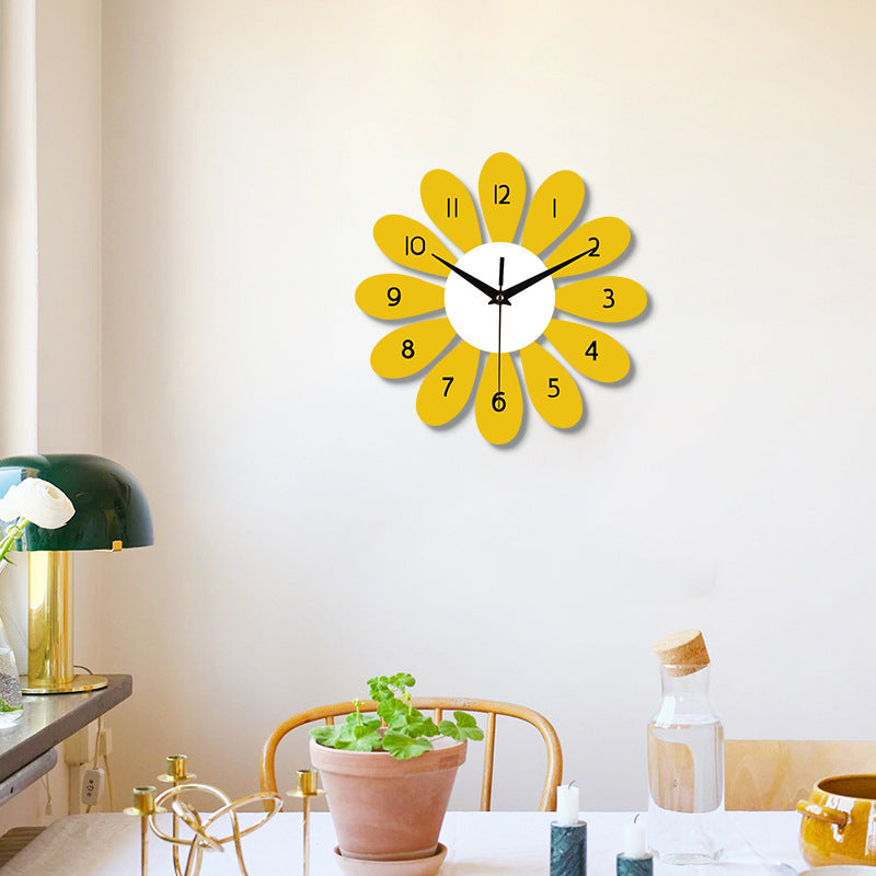 Nordic Sunflower Silent Wall Décor Clock