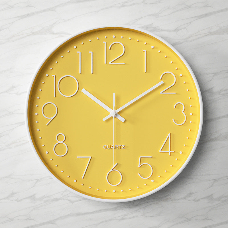 3D Large Numbers Classroom Silent Clock 12 Inches