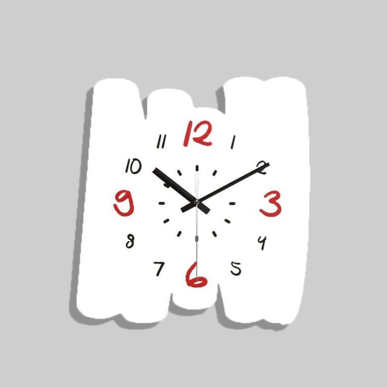 Paint Strokes Shaped Silent Wall Clock