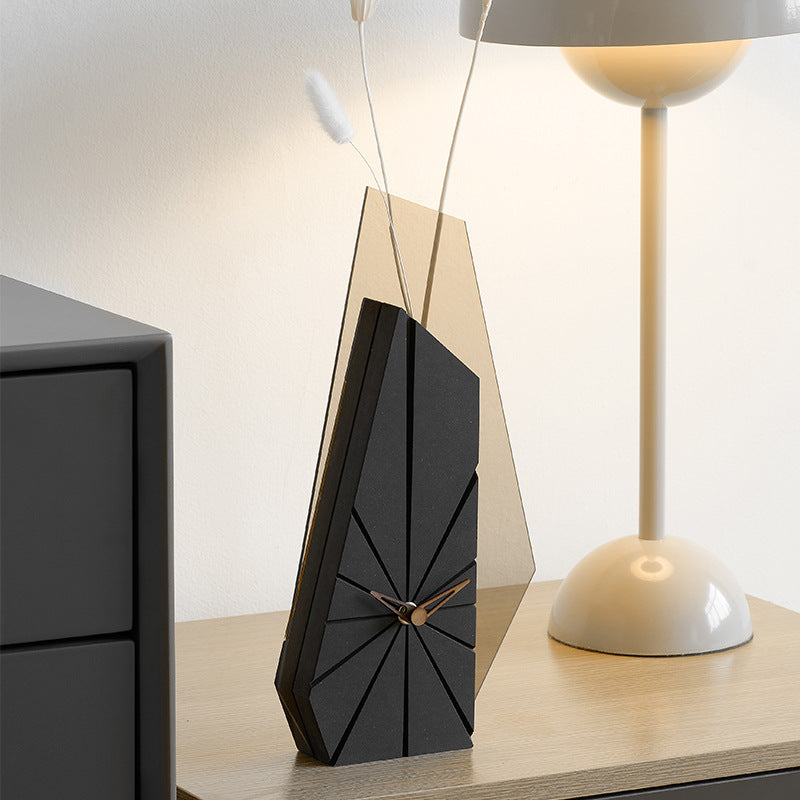 Unique Decorative Vase Table Clock for Living Room