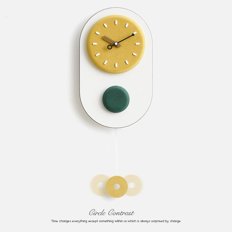3D Nordic Pendulum Wall Clock for Living Room