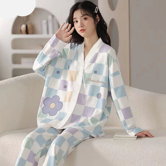 Long Sleeves Women's Pyjamas Button Down Pjs 100% Cotton