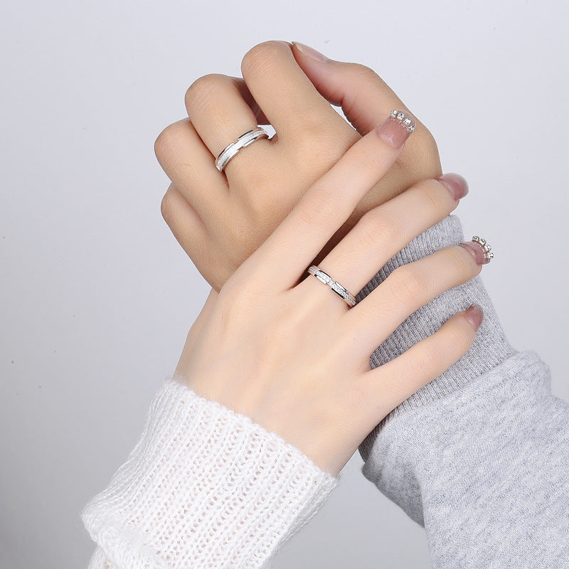 Custom Twin Promise Rings Set for Couples