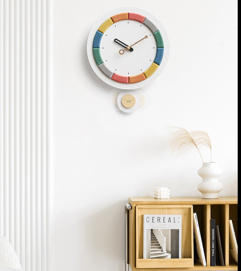 Cute Nordic Silent Wall Decorative Pendulum Clock