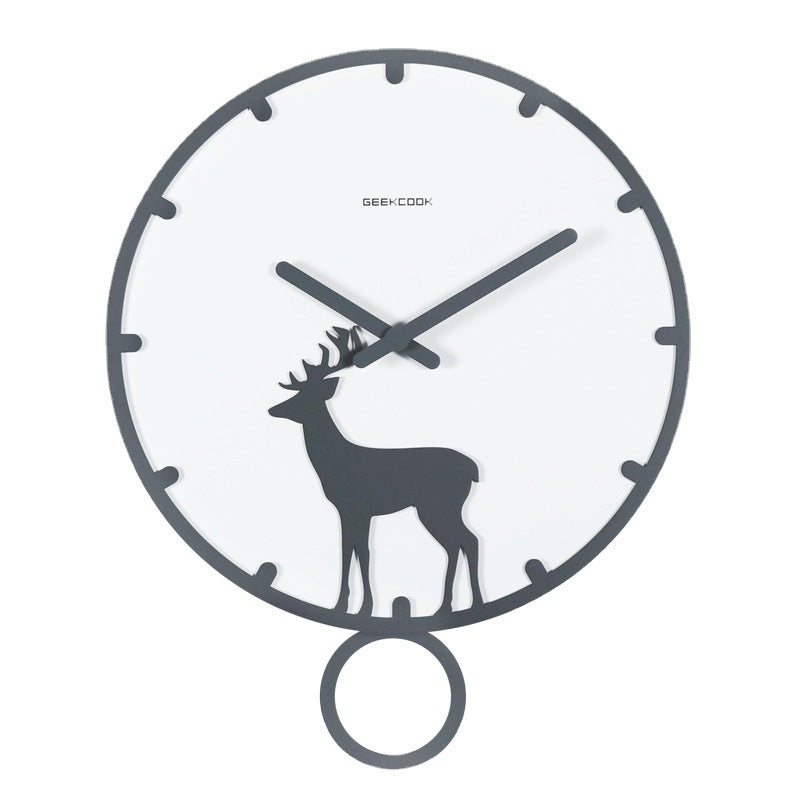 Deer Minimalist Pendulum Analog Clock