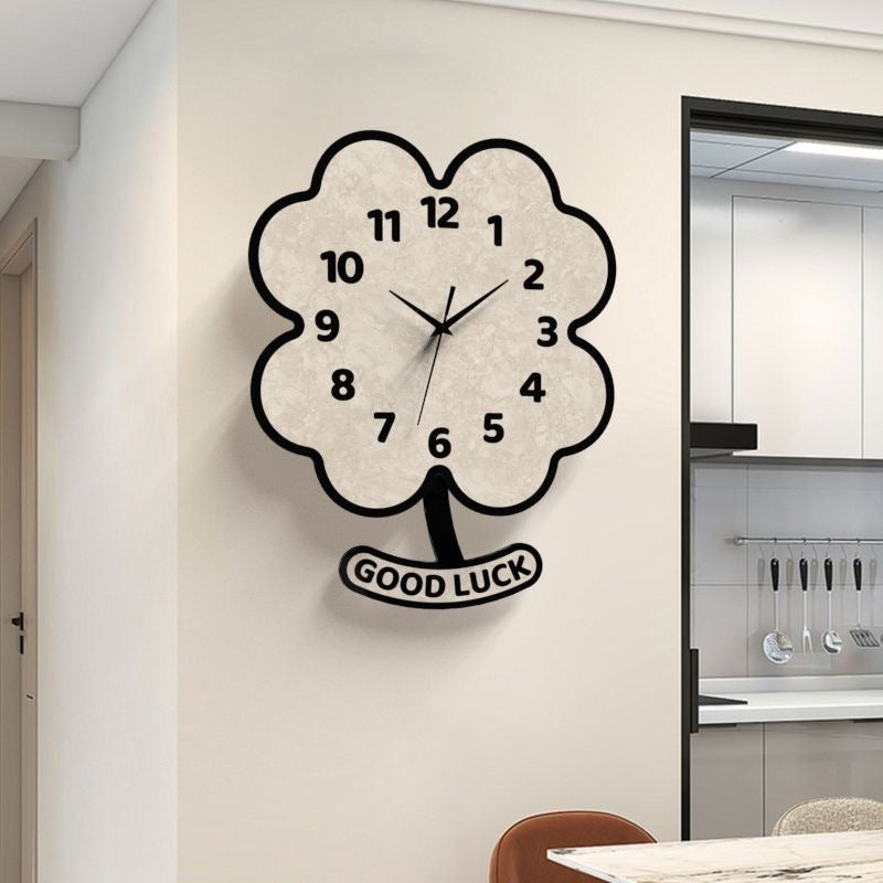 Unique Flower Silent Pendulum Wall Clock