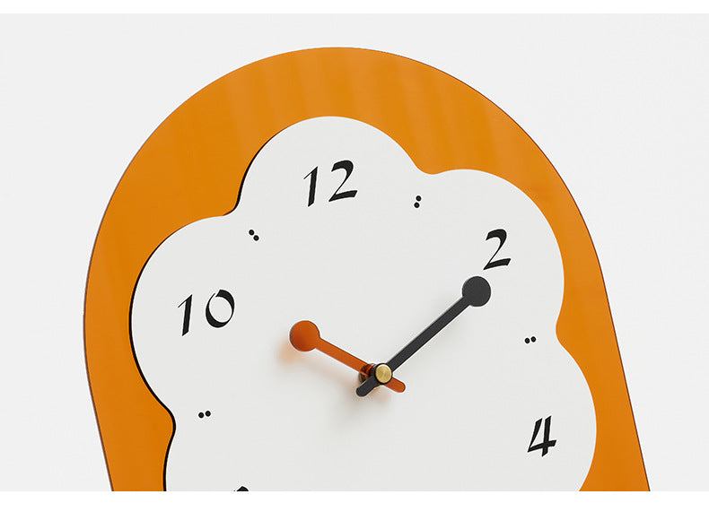Flower Shaped Wall Décor Pendulum Clock
