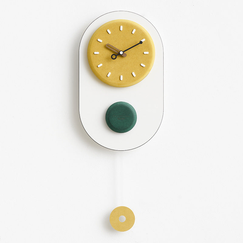 3D Nordic Pendulum Wall Clock for Living Room