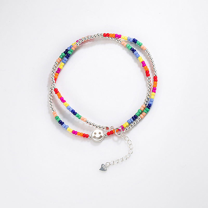 Smiley Face Beaded Necklace for Girls