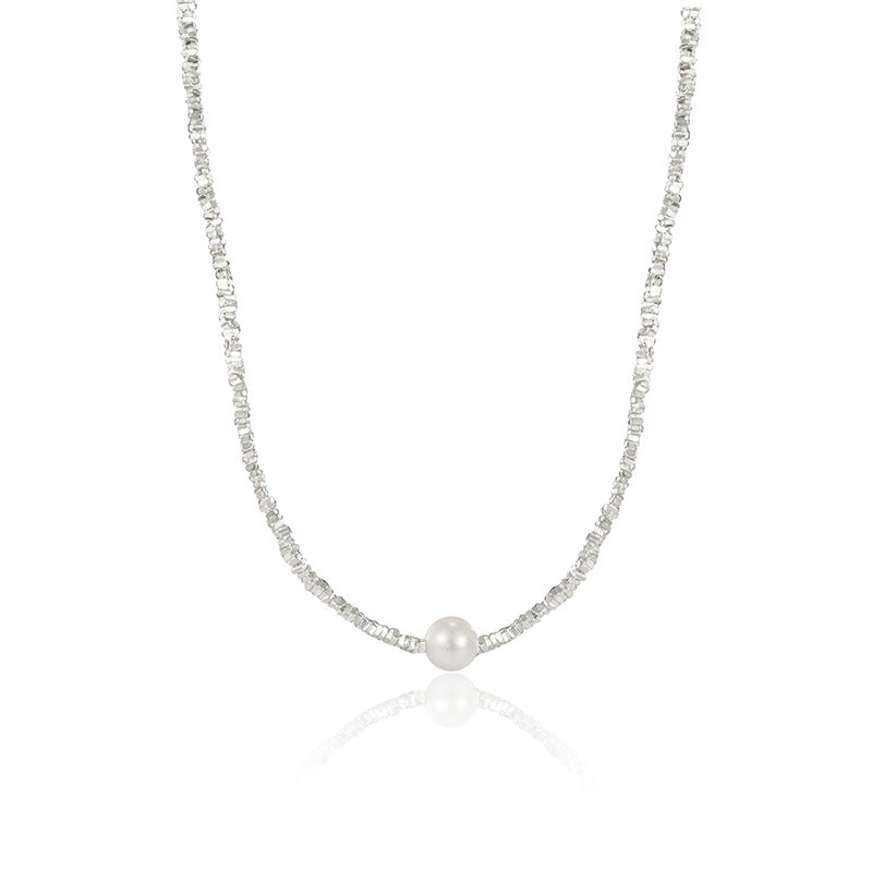 Natural Pearl Sterling Silver Necklace