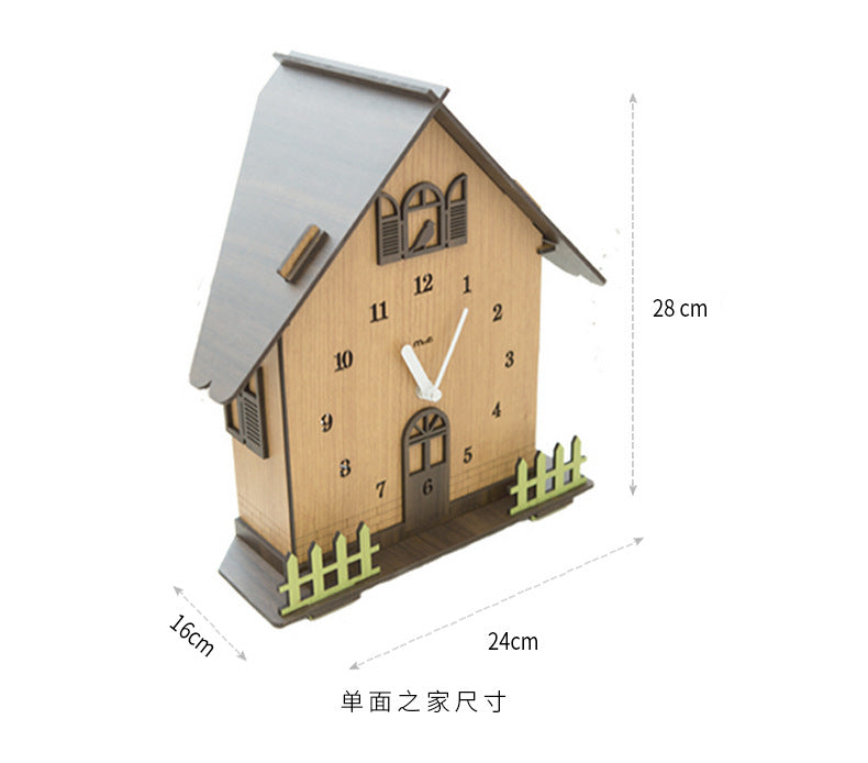 3-Sided Hut Wall Décor Silent Clock