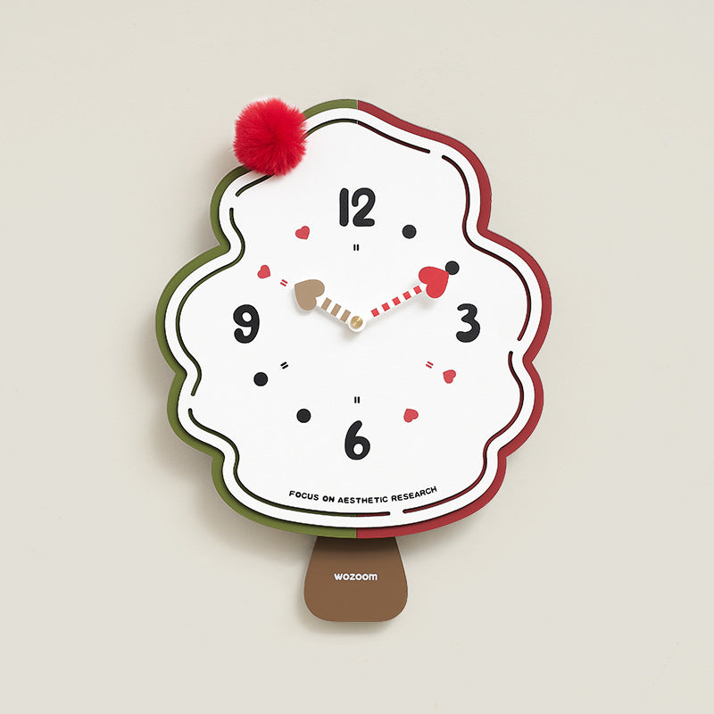 Cute Christmas Themed Wall Décor Silent Clock