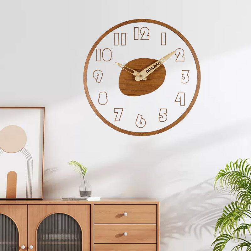 Modern Solid Wood Analog Wall Clock