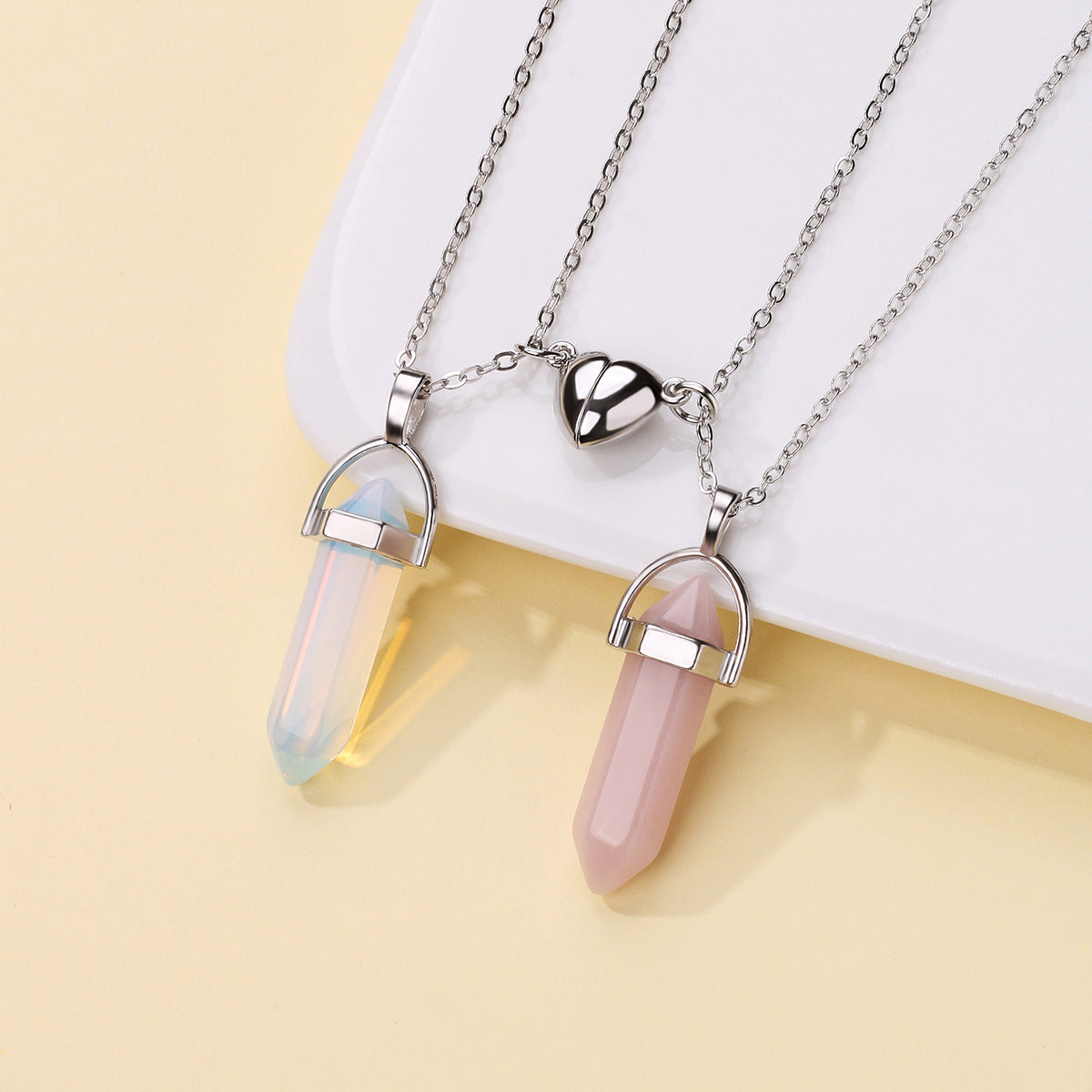 Magnetic Hearts Matching Necklaces Gift for Couples