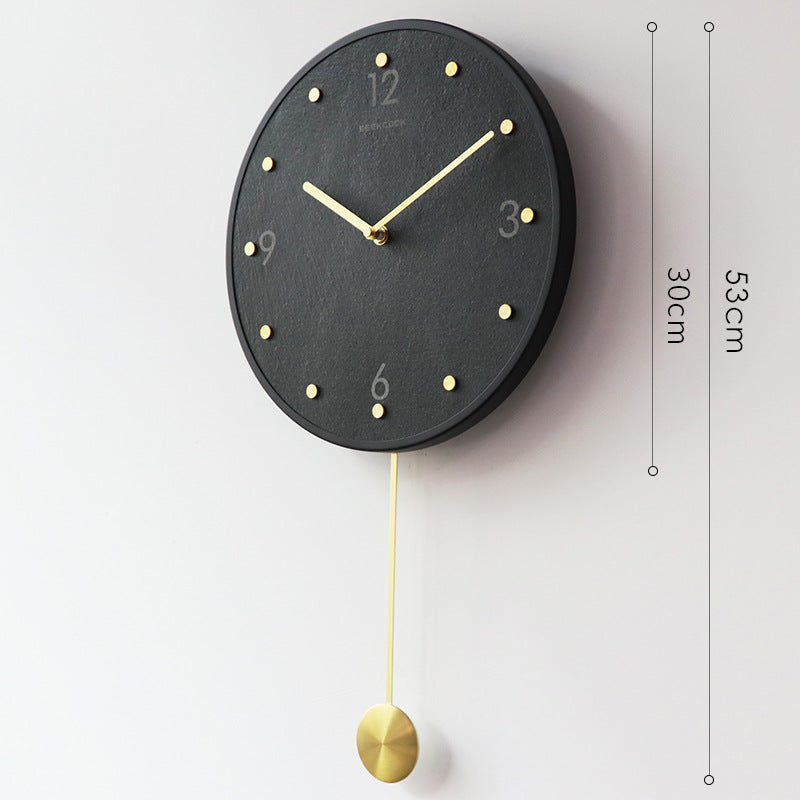 Natural Marble Pendulum Analog Silent Clock