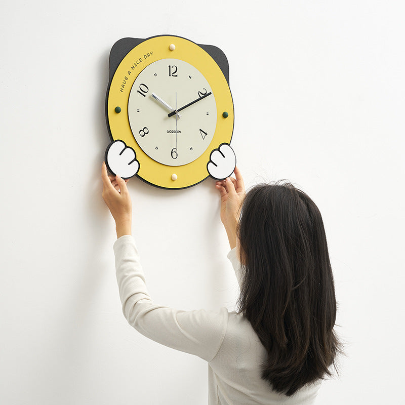 Cute Cartoon Kids Bedroom Silent Wall Clock
