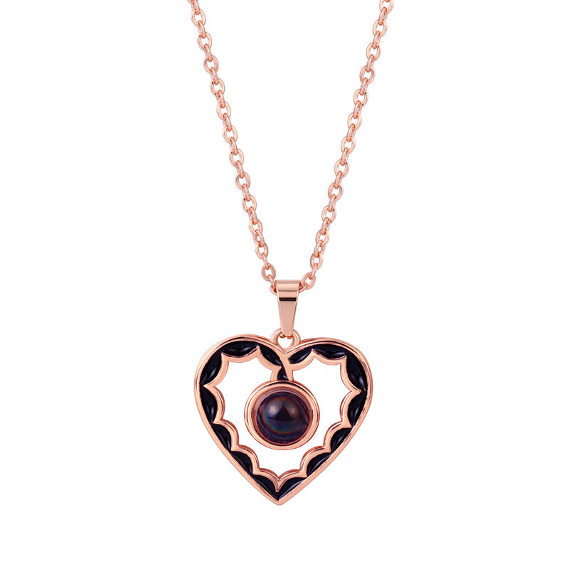 Photo Projection Heart Shaped Pendant