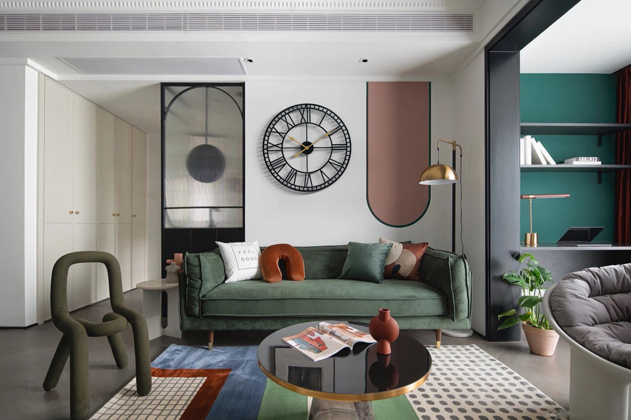 Roman Letters Big Decorative Wall Clock for Livingroom 24 Inches