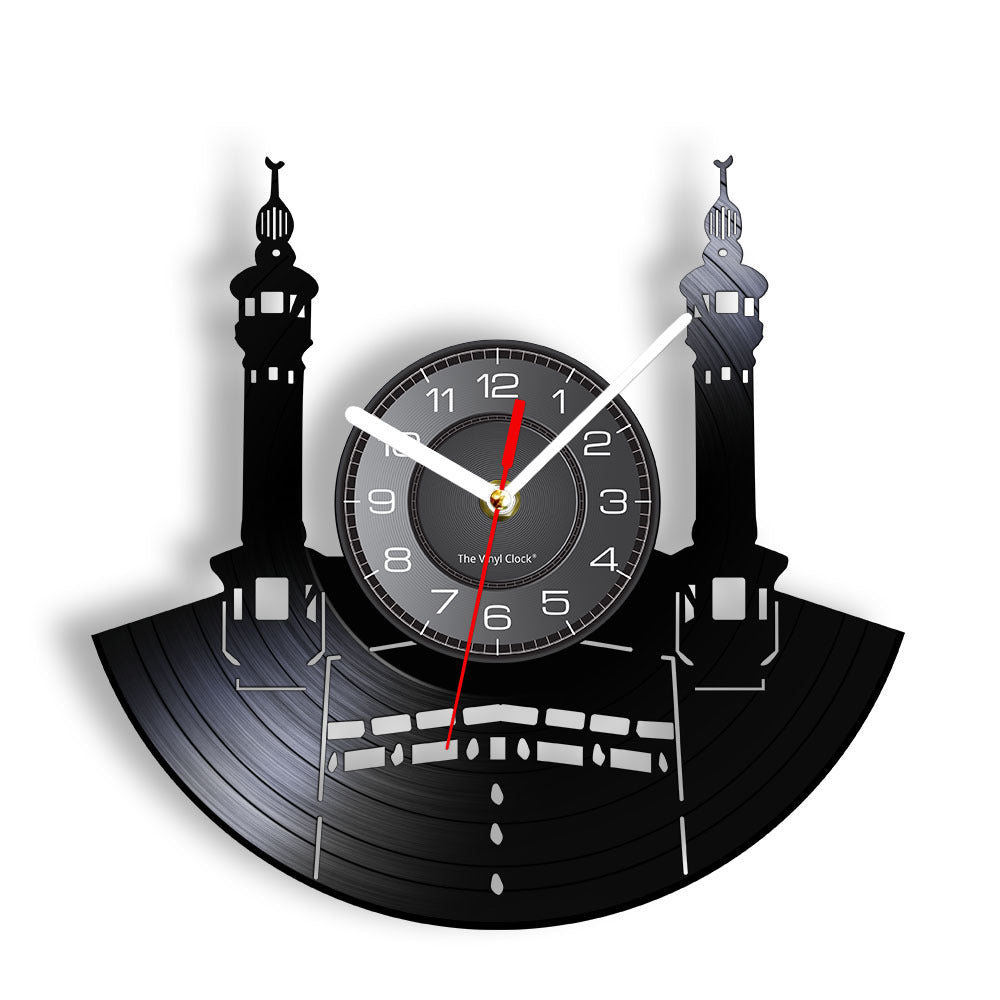 Qibla Shaped Islamic Style Wall Décor Silent Clock