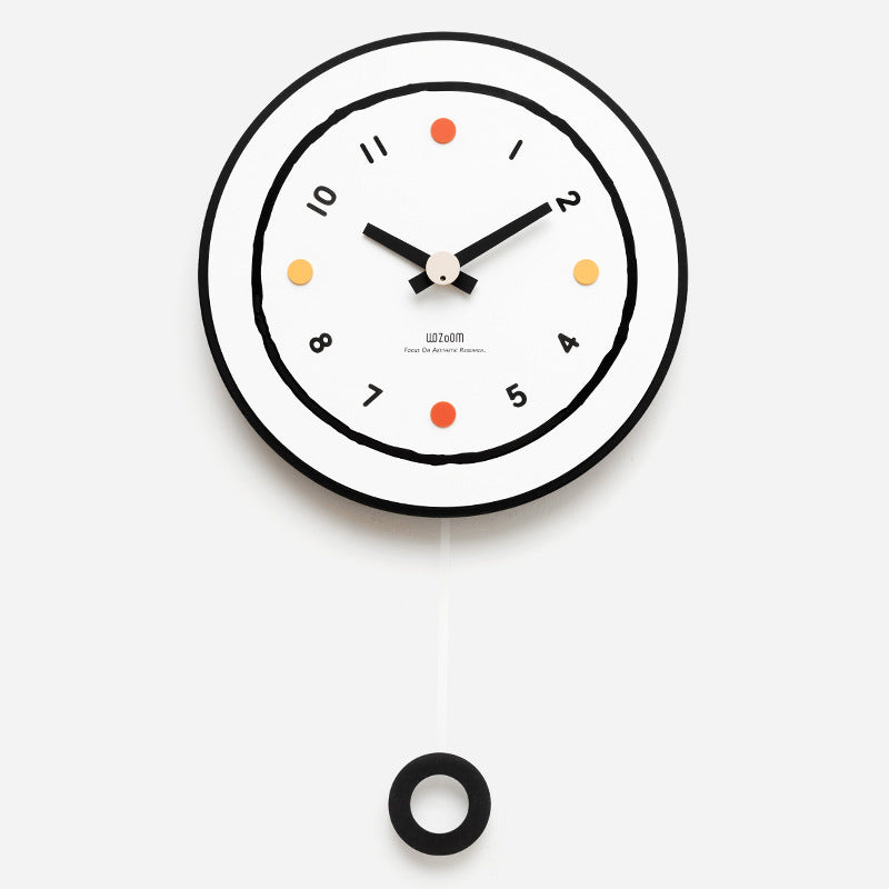Minimalist Pendulum Silent Wall Decorative Clock for Livingroom