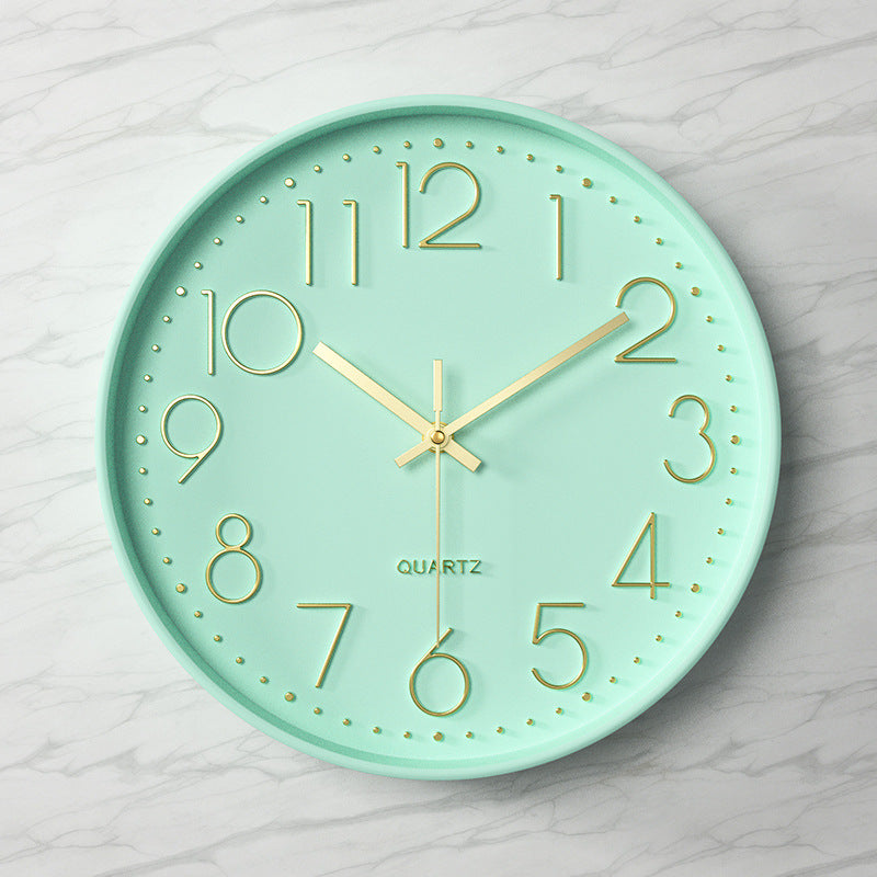 3D Large Numbers Classroom Silent Clock 12 Inches