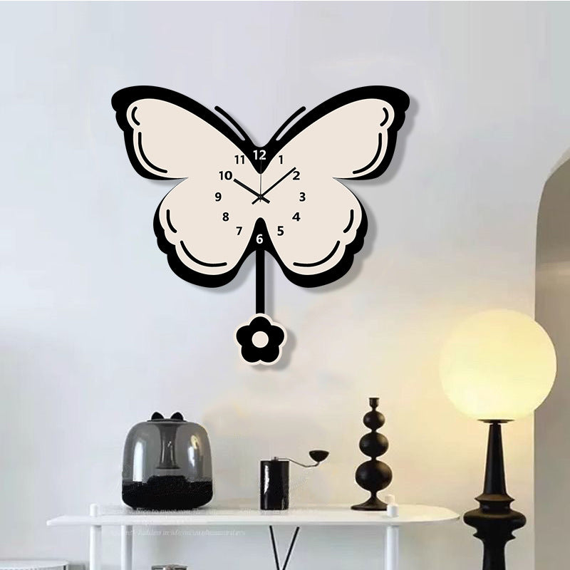 Butterfly Silent Pendulum Wall Clock