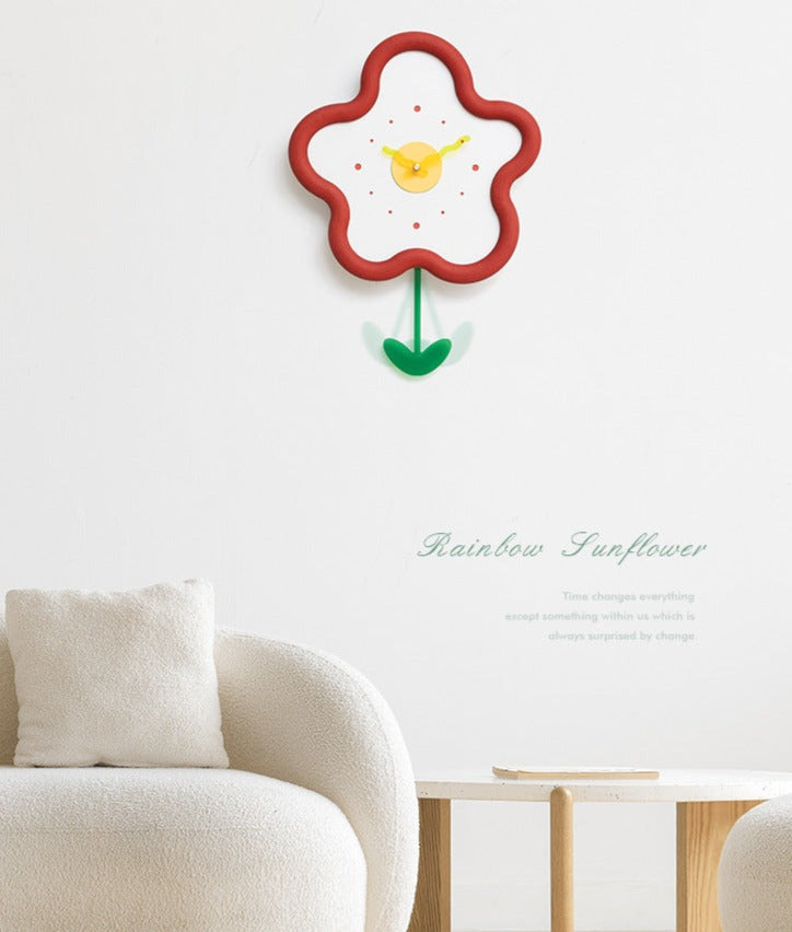 Pendulum Silent Wall Decorative Clock for Kids Bedroom