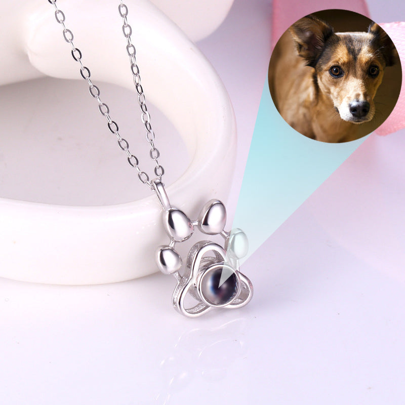 Photo Projection Pet Paw Memorial Pendant