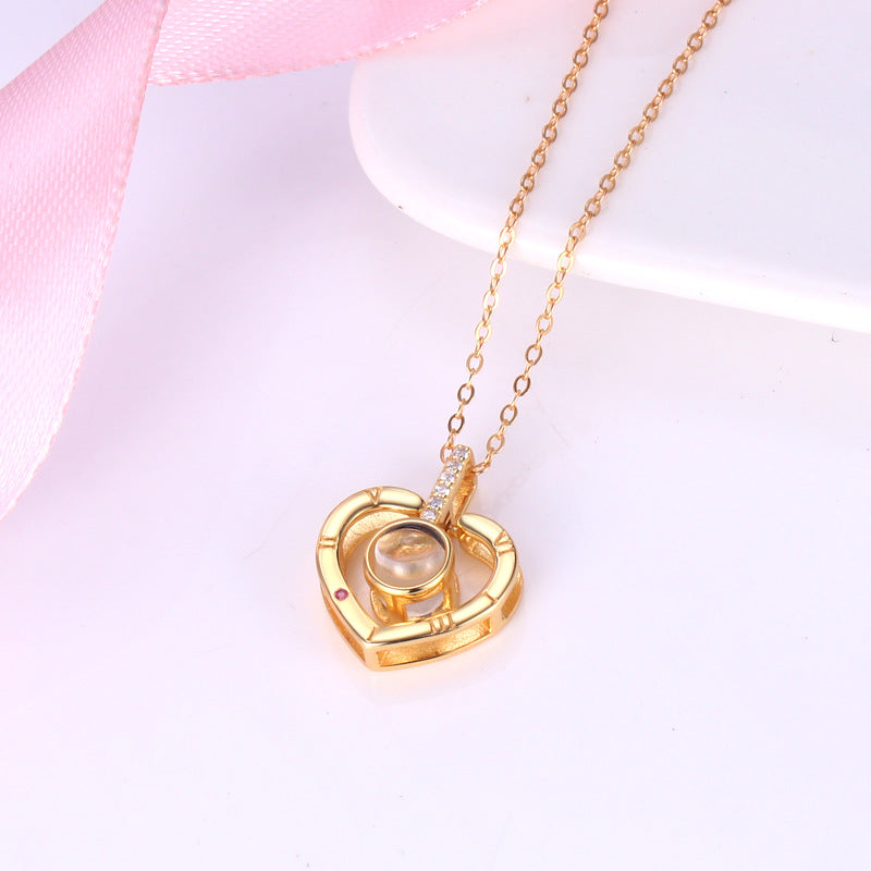 Heart Shaped Photo Projection Pendant