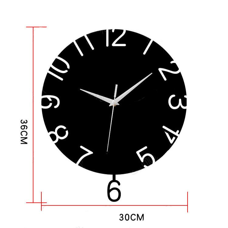 Creative Big Numbers Analog Pendulum Wall Clock
