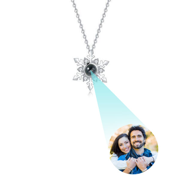 Photo Projection Snowflake Necklace