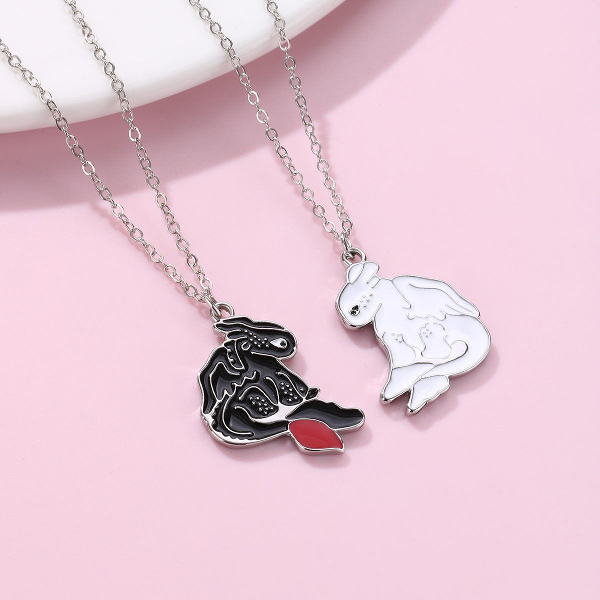 Cute Ghosts Best Friend Necklaces Gift Set for 2