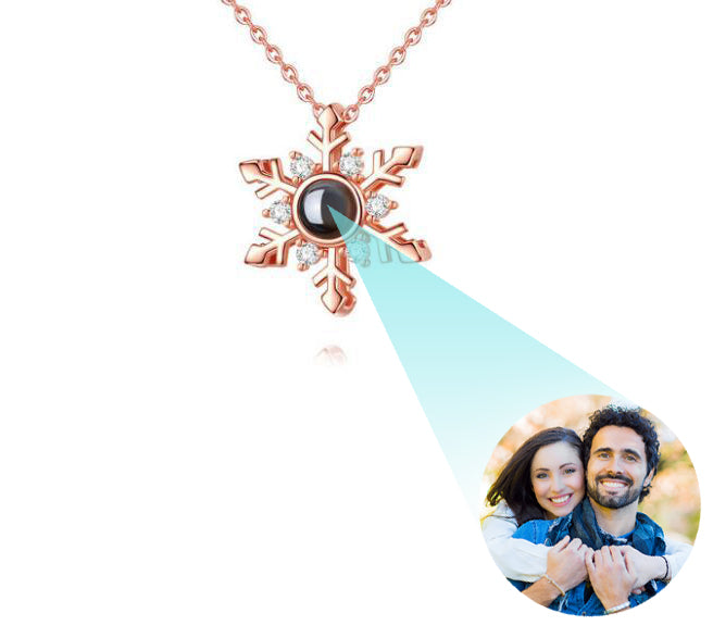 Photo Projection Snowflake Necklace