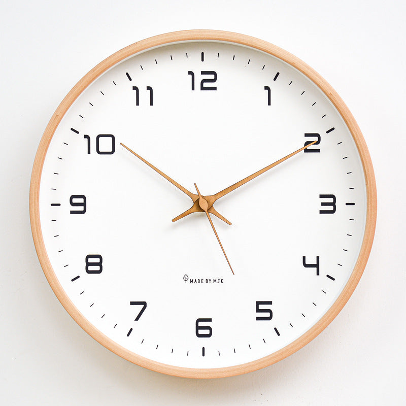Minimalist Analogue Wall Décor Wooden Clock for Home